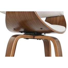 DKD Home Decor Silla Moderna Giratoria Beige Marrón 46 x 78 x 61 cm Poliéster Nogal