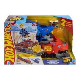 Hot Wheels Vehículo City Dragón Transportador con 2 Coches para Niños +4 Años