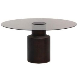 DKD Home Decor Mesa Centro Moderno Marron Oscuro Negro Cristal Mango 80x80x40 cm Precio: 130.5000004. SKU: B1AW4389TJ