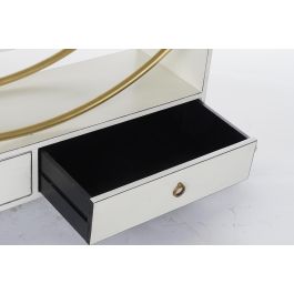 DKD Home Decor Estantería Oriental con 4 Estantes y 2 Cajones, Madera de Álamo y Metal Blanco Dorado, 160x180x35 cm DKD Home Decor Estantería Oriental con 4 Estantes y 2 Cajones, Madera de Álamo y Metal Blanco Dorado, 160x180x35 cm