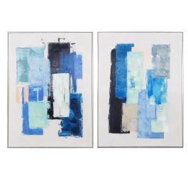 DKD Home Decor Cuadro Abstracto Lienzo Blanco Azul Negro Beige 60 x 80 x 3.5 cm (2 Unidades) Precio: 38.50000022. SKU: S3038953