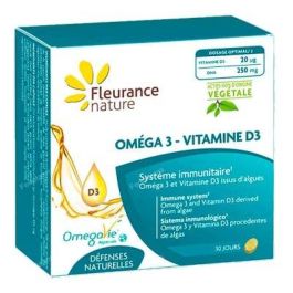 FLEURANCE NATURE Omega 3-Vitamina D3 30 Capsulas / 30 Dias Vegano Origen Vegetal Sistema Inmunitario Huesos Muscular Cerebro Vision Precio: 14.4999998. SKU: B1563FYJ78
