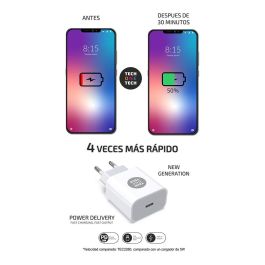 Cargador pd 20 W rápido usb-c blanco