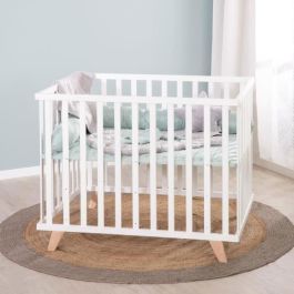 ROBA ROB1691002916156 Parque Infantil para Bebés 75 x 100 cm con Tapete 'Lil Planet' Verde Esmerilado - Blanco