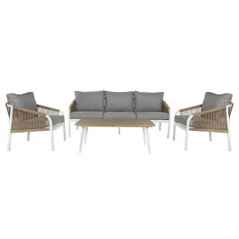 Sofa Terraza Y Jardin DKD Home Decor Blanco Natural 73 x 84 x 189 cm Set de 4