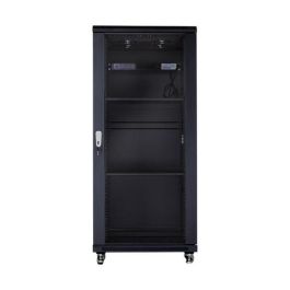 MicroConnect Armario Rack 19" 27U 600x600mm Negro RAL 9004 con Puerta de Cristal Templado y Paneles Desmontables