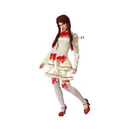 Disfraz Muñeca De Porcelana Mujer Adulta Halloween Vestido Beige Lazos Rojos Talla M-L Polyester
