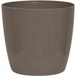 Garden Id 01602607 Maceta Brillante Taupe con Ruedas, 30x27cm, Aspecto Cerámico, Impermeable