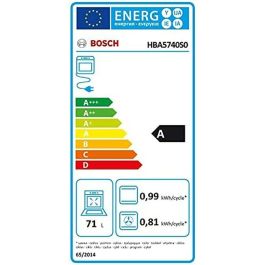 Horno Pirolítico BOSCH HBA5740S0 71 L 4800W A 71 L Horno Pirolítico BOSCH HBA5740S0 71 L 4800W A 71 L