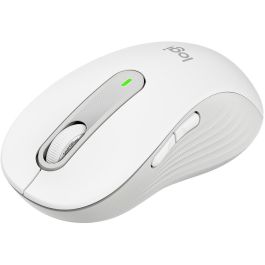Logitech Signature M650 Large Ratón Óptico Inalámbrico Bluetooth, 4000 DPI, Clic Silencioso, Ergonómico para Diestros, Blanco