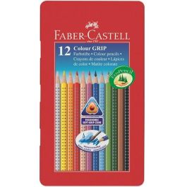 Faber Castell Lápices de colores acuarelables Colour Grip triangular, caja metálica 12 colores, mina SV anti-rotura, ergonómico Precio: 9.78999989. SKU: B18TQH5KB3