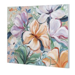 DKD Home Decor Cuadro Shabby Multicolor Flores Lienzo Pino 100x3.7x80 cm (2 Unidades)