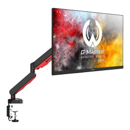iiyama DSG3001C-R1 Soporte de Monitor para Escritorio, Ajuste de Altura, VESA 100x100/75x75, hasta 30", 9 kg, Negro y Rojo, con conector USB