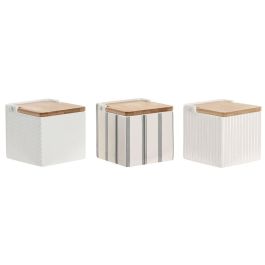 DKD Home Decor Salero Blanco Gres y Bambú 11 x 11 x 11 cm (3 Unidades) Precio: 16.50000044. SKU: B1GW6YSF25