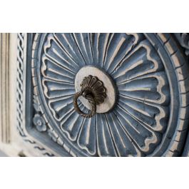 Giner y Colomer Aparador de Madera de Mango Maciza con 3 Cajones y 3 Puertas Blanco y Azul