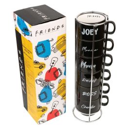 ERIK Set 6 Tazas Friends Porcelana 150ml con Expositor – Aptas Lavavajillas y Microondas