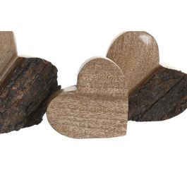 DKD Home Decor Set de 3 Decoracion Cottage Marron 2 x 18 x 16 cm