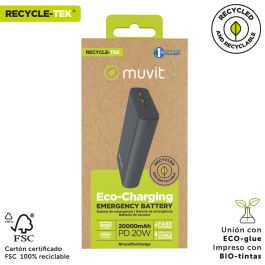 Powerbank Muvit for Change DP200G-R-PD Negro 20 W