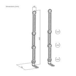 AISENS SPK04U-377 Accesorio para Barra de Sonido Montaje en Pared de Acero Resistente