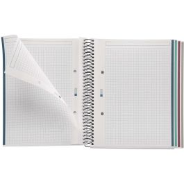 Miquelrius Cuaderno Reciclado NB-4 A5 120 Hojas Tapas Polipropileno, 6039 - 100% Reciclado, Cuadrícula 5mm, Espiral COILOCK, Certificación FSC