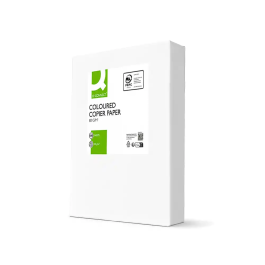 Q-connect Papel Color DIN A4 80gr Amarillo Intenso, Paquete de 500 Hojas, Idóneo para Ink-jet, Láser y Fotocopiadoras