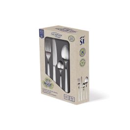 San Ignacio Cubertería Root SG-7770 - Set de 24 Piezas de Acero Inoxidable Reciclado Mate