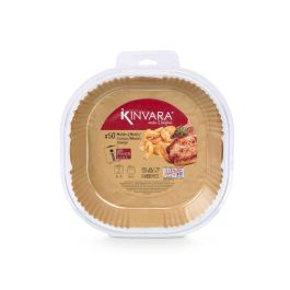 Kinvara Molde de Papel Cuadrado para Freidora de Aire, Set de 50 Piezas, 24x24x5 cm, apto para freidoras de 5L y 7L (24 Unidades) Kinvara Molde de Papel Cuadrado para Freidora de Aire, Set de 50 Piezas, 24x24x5 cm, apto para freidoras de 5L y 7L (24 Unidades)