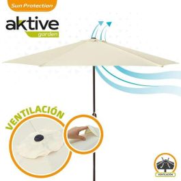 Parasol terraza 300 cm con chimenea y mástil de aluminio 3,8 cm color crema Parasol terraza 300 cm con chimenea y mástil de aluminio 3,8 cm color crema