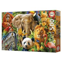 Puzzle 500 piezas collage de animales salvajes Puzzle 500 piezas collage de animales salvajes