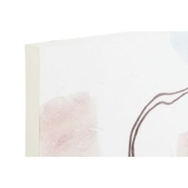 DKD Home Decor Cuadro Moderno Mujer Abstracto Pintado a Mano Lienzo Pino Multicolor Blanco 80x100x3.7 cm Set de 3