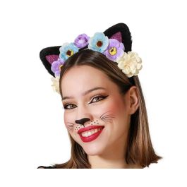 Diadema con Orejas de Gato y Flores en Tonos Lila, Azul, Blanco y Crema para Disfraces y Fiestas Precio: 1.49999949. SKU: B12JQPLWJS