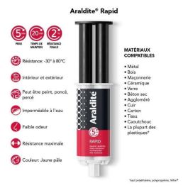 Araldite ARA1697016247481 Pegamento Rapid 24 ml Alto Rendimiento Multimaterial