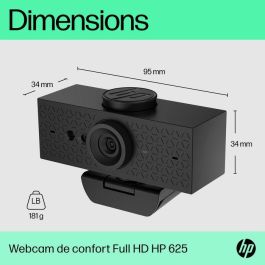 HP Webcam Video FHD 1080P, 30 FPS, Compatible con Windows Hello, Corrección Automática de Luz y Fondo, Micrófonos con Reducción de Ruido - 625 HP Webcam Video FHD 1080P, 30 FPS, Compatible con Windows Hello, Corrección Automática de Luz y Fondo, Micrófonos con Reducción de Ruido - 625