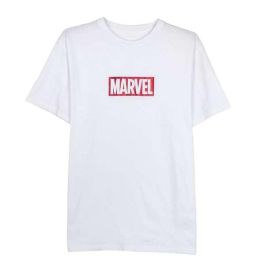 Camiseta de Manga Corta Hombre Marvel Blanco Adultos S