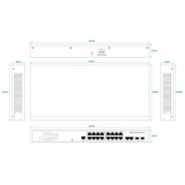 Ernitec Switch PoE Gestionado de Capa 2+ 20 Puertos Gigabit 16 Puertos PoE 285W 2 Puertos SFP