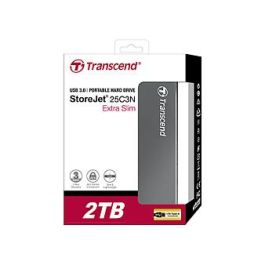 Transcend TS2TSJ25C3N Disco Duro Externo 2TB USB 3.1 Gen 1 Aluminio Gris 2.5" 5400 RPM