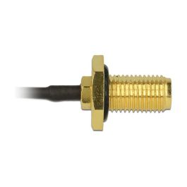 DeLOCK Cable de Antena SMA Hembra (Roscada) a Conector MHF/U.FL (100 mm) 1 m, 50 Ω, Compatible con LP-068, Negro