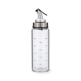 Quid Aceitera Ebano de Vidrio Transparente 0,3 L Ecológica Higiénica con Dosificador y Tapón a Presión, Apta Lavavajillas