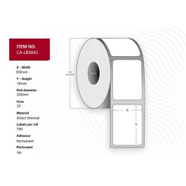 Capture Label 102 x 74 Core 25 Ø 102 mm. White. DT. Permanent. 750 labels per roll. 12 rolls per box. Precio: 196.49999974. SKU: B1K3FYZGMM