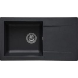 Stradour EINNA SMC - 06 Fregadero Incorporado 1 Tazón Paillete Negro 78x43.5 cm Vaciado Manual con Sifón