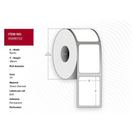Capture Label 76 x 38 - Core 25. White. Eco. DT. Permanent. 810 labels per roll. 4 rolls per box. Black Mark Precio: 56.50000015. SKU: B1GYGR9ZZX
