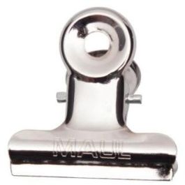 MAUL 2173096 Pinzas de Papel MAULstandard, Metálicas Níquel, Ancho 30 mm, Paquete de 10 Unidades