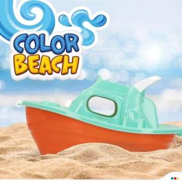 Cubo playa 14 cm con yate 36 cm, pala, rastrillo y 3 moldes en red Cubo playa 14 cm con yate 36 cm, pala, rastrillo y 3 moldes en red