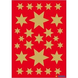 HERMA 3927 Etiquetas Decorativas de Estrellas Doradas, Papel, Adhesivo Permanente, para Niños, Navidad, 81 Piezas