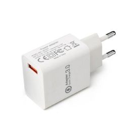 CoreParts Adaptador de corriente USB 18W 5V/2.4A, 9V/2A, 12V/1.5A EU de pared, blanco con carga rápida QC 3.0
