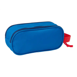 SAFTA Portatodo 3D Superman DC Comics doble con dos compartimentos separados y asa de mano 21x6x8cm