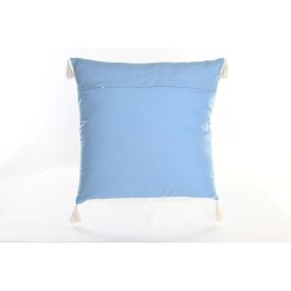 DKD Home Decor Cojin Elape Azul Blanco Algodon Polyester 20 x 60 x 60 cm