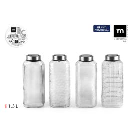 Botella de vidrio transparente 1.3L con tapa de acero - Inde (12 Unidades) Precio: 32.49999984. SKU: B12BFD3CDM