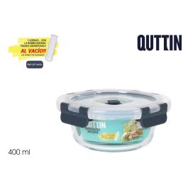 Quttin Fiambrera Redonda con Tapa, 400 cc, Ø15x6.2 cm (12 Unidades)