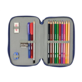 Plumier Doble Harry Potter Captain Azul marino 12.5 x 19.5 x 4 cm Plumier Doble 29 Piezas